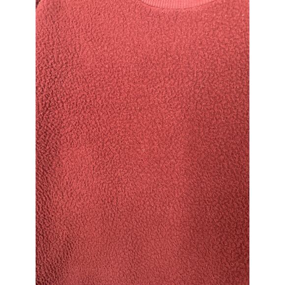 Everlane ReNew Rust Dark Red Long Sleeve Sherpa Pullover Sweatshirt Size Small - Picture 6 of 6